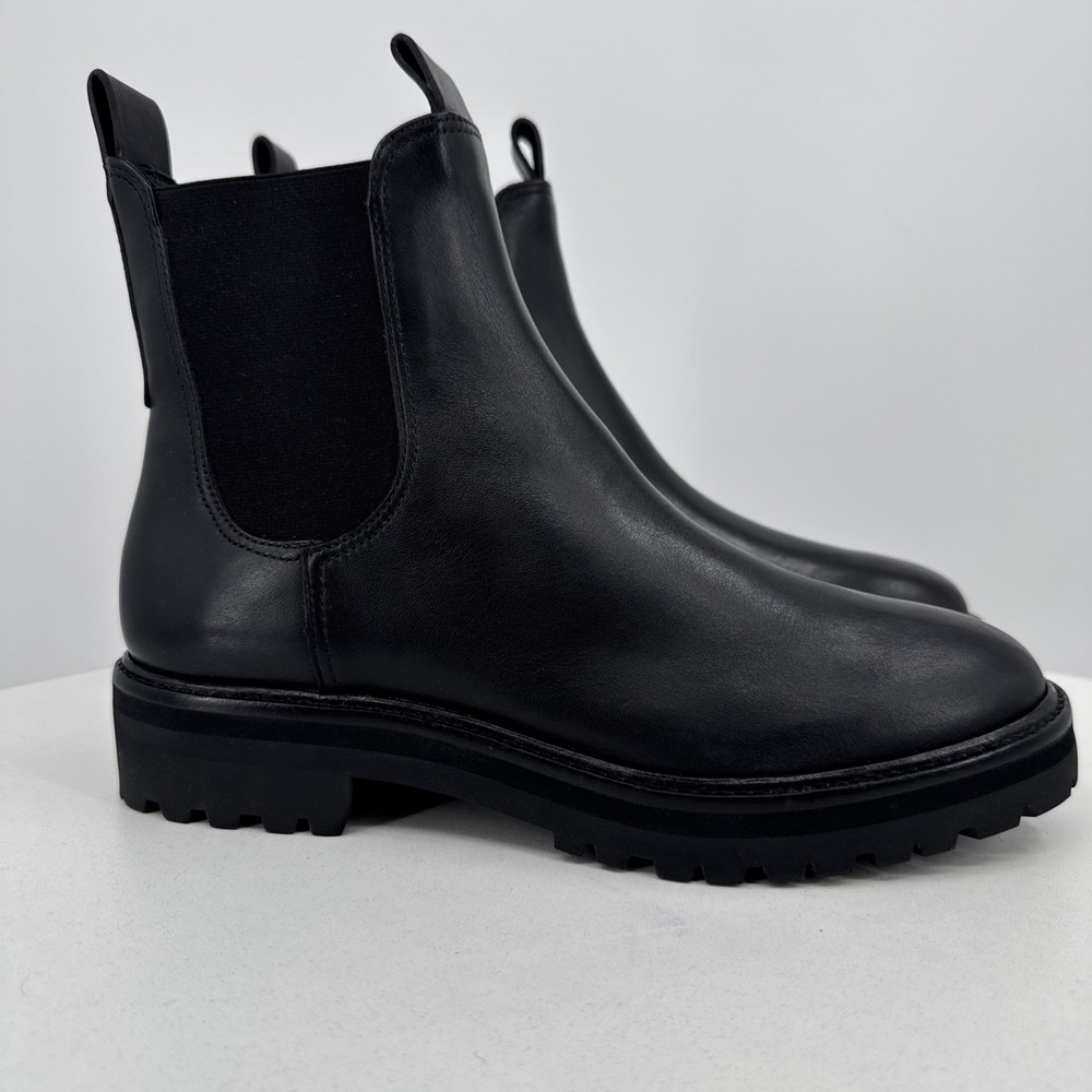 Everlane The Lug Chelsea Boot in Black sz 9 Women's Leather Ankle Chunky Sole